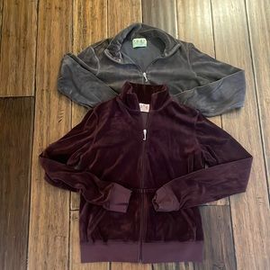 2 Juicy Couture vintage velour zip jacket bundle